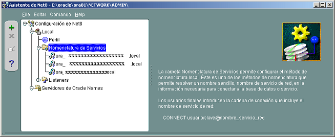 configurar un alias de red con Oracle Net8