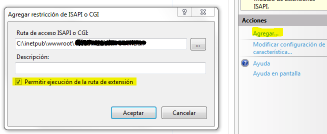 Cómo configurar un CGI en IIS7
