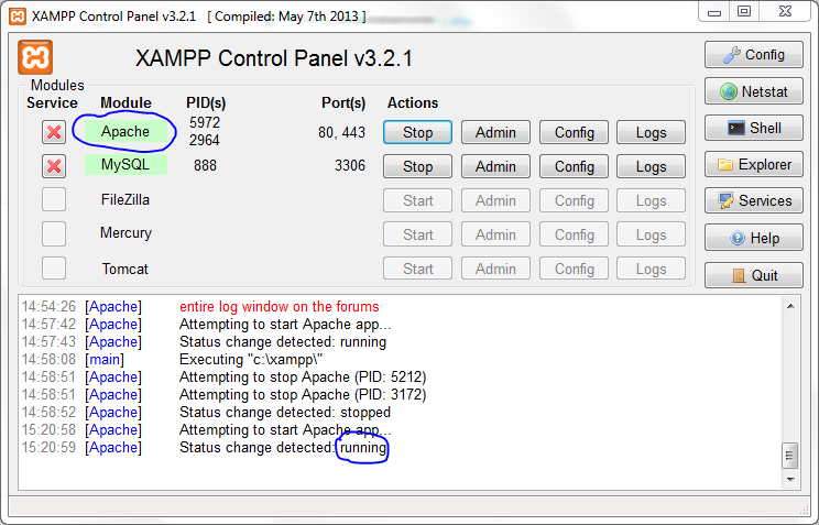 Port 80 in use by 'Unable to open process' with PID 4!