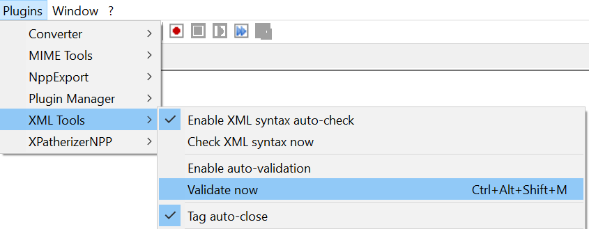 Validar un XML mediante Notepad++